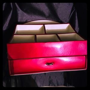 Red Metalic multi use makeup jewelry office